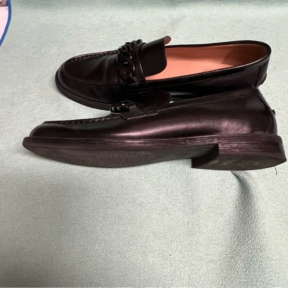 Cole Haan Stassi slip on Black Leather Loafers chunky chain hardware comfort - Picture 4 of 14